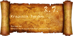 Krajcsik Tardos névjegykártya